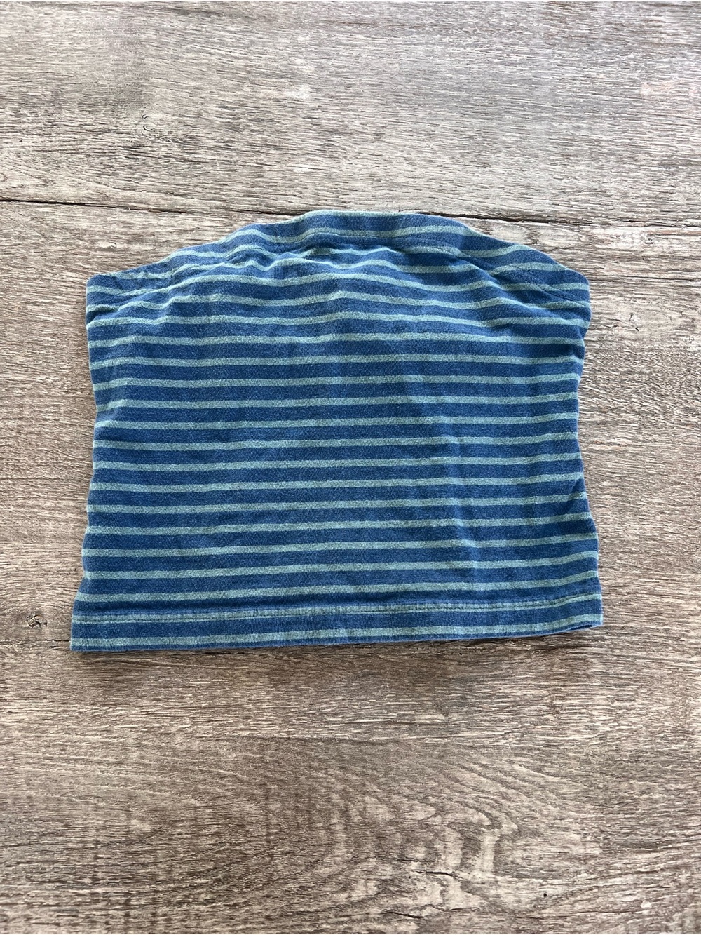 Striped Blue and Green Tube Top
